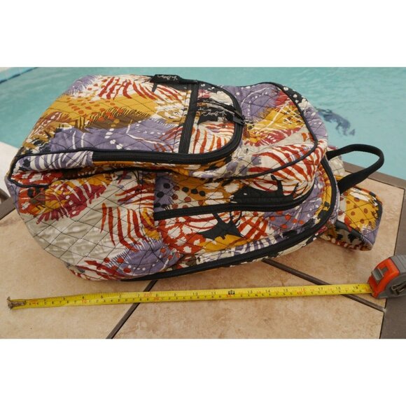 Vera Bradley Quilted Painted Feathers Campus Tech Backpack 16 x 12 x 6 Large main image 8